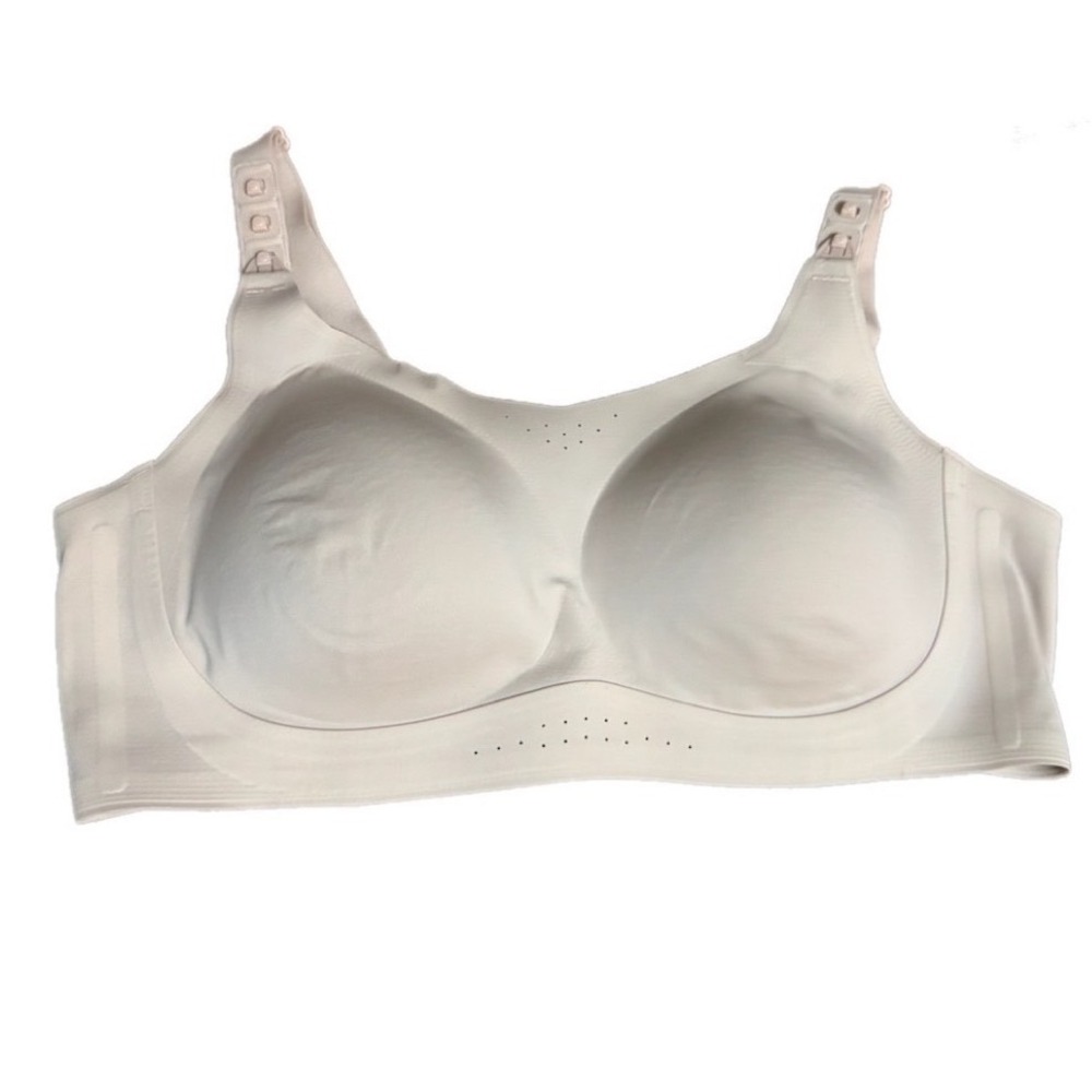 Momcozy Nursing Bra Women 2XL Plus Beige Excellent Wireless Pumping Support